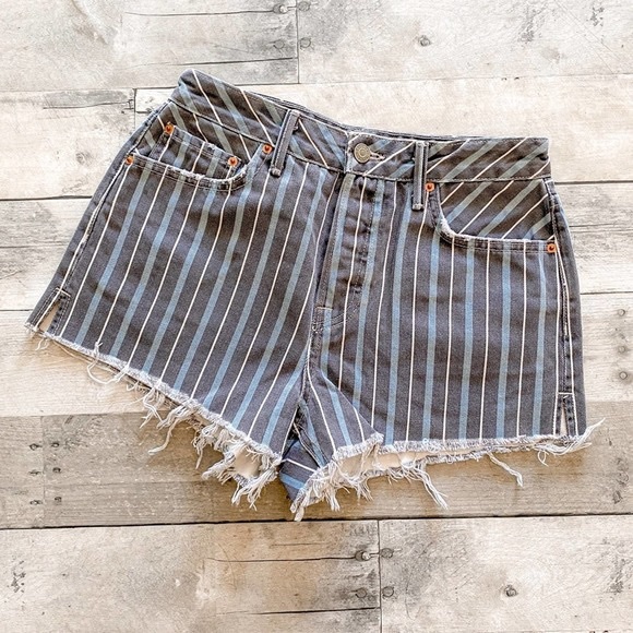GRLFRND Cindy High Rise Cut Off Short Taffy Stripe Revolve 25 - Picture 3 of 6
